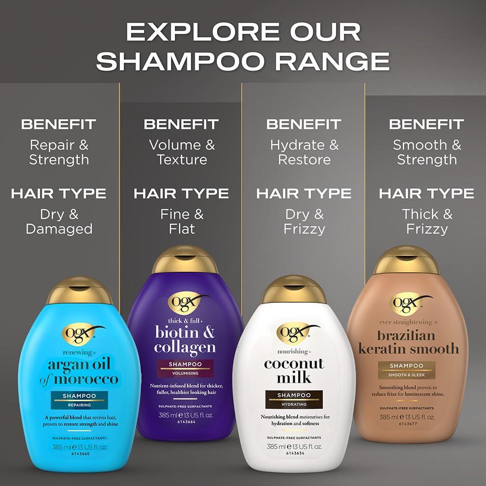 OGX Nourishing + Coconut Milk Moisturizing Shampoo, Hydrating & Restoring Shampoo Moisturizes for Soft Hair After the First Use, Paraben-Free, Sulfate-Free Surfactants, 13 fl. oz - Image 12