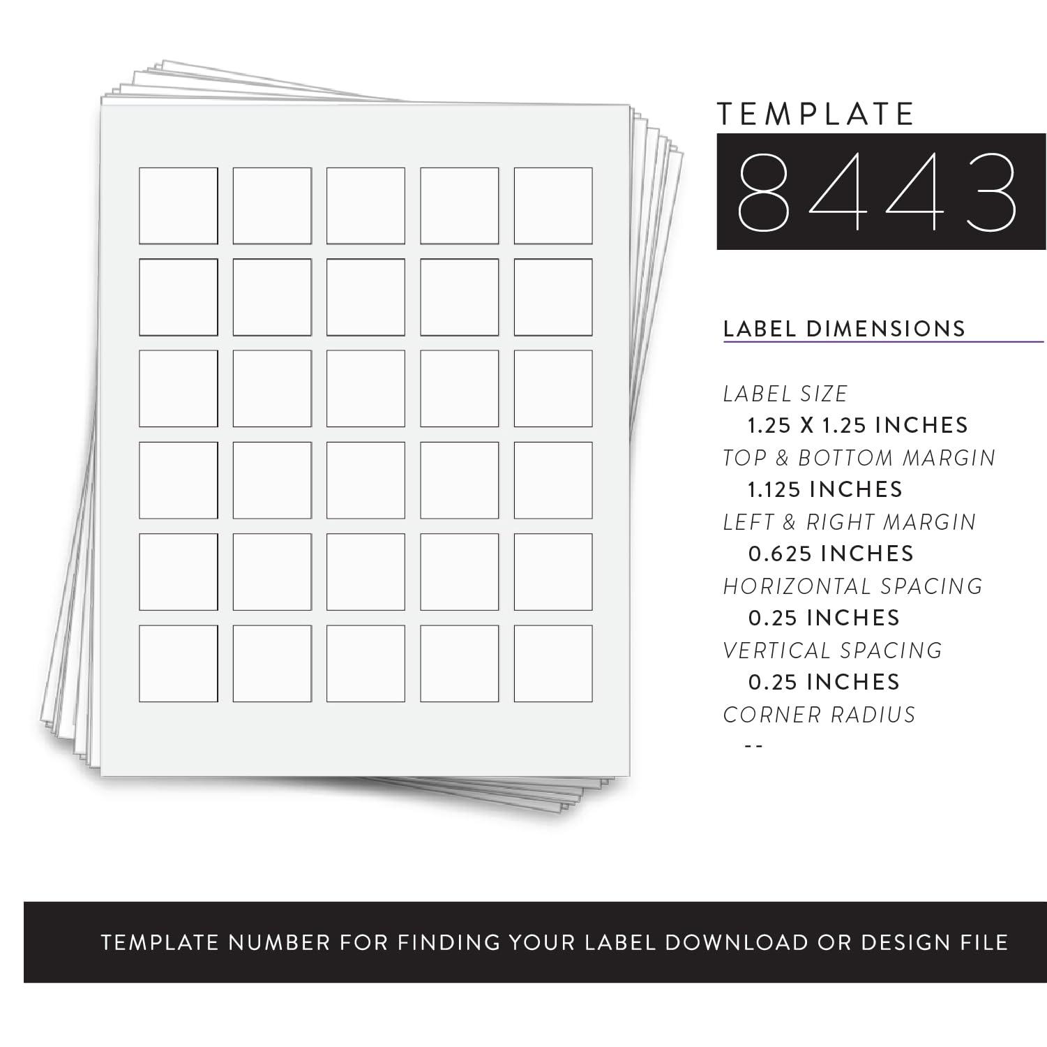 300 Waterproof Labels for 15 ml Bottles, 1.25 x 1.25 in. | Square, Waterproof White Vinyl for Inkjet Printers - Image 2
