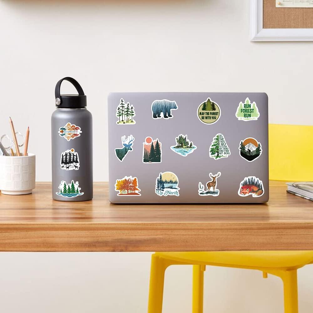 Forest Stickers, Adventure Aesthetic Outdoor Stickers Bulk, 50Pcs Waterproof Vinyl Nature Stickers for Water Bottles Laptop Scrapbook, Forest Trees Animals Stickers for Kids Teens (Forest) - Image 2