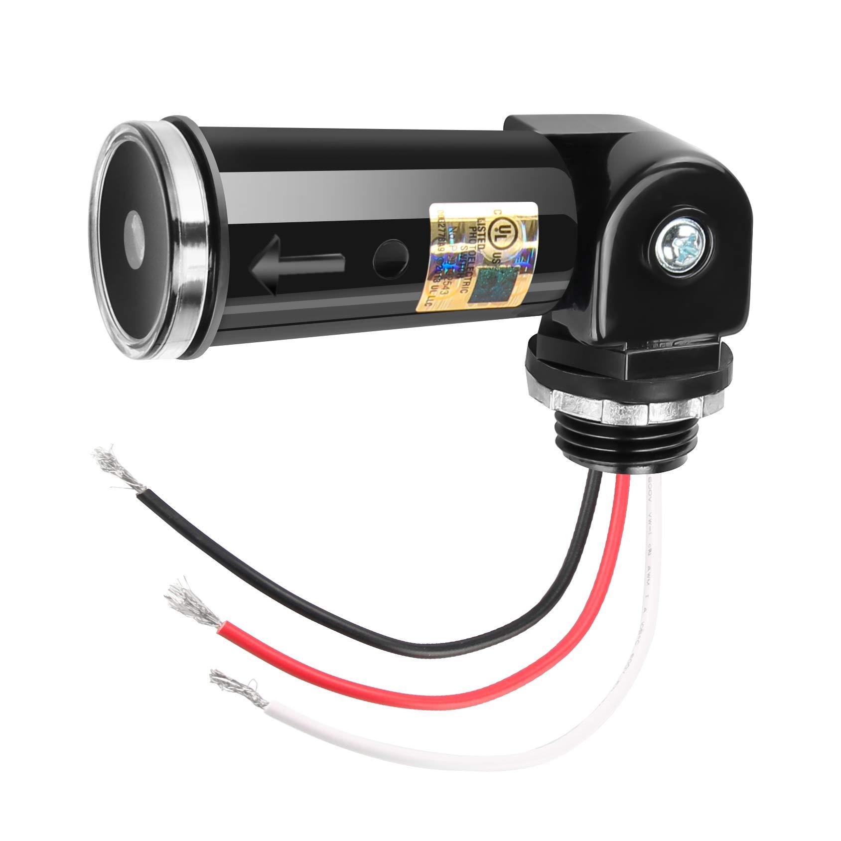 2-Pack, Dusk to Dawn/Day Night Sensor, Photoelectric Switch, Photo Cell Sensor, 110V/120V/220V/240V Input, UL Listed, IP65 Water-Resistant, Photocell for Outdoor Light - Image 8