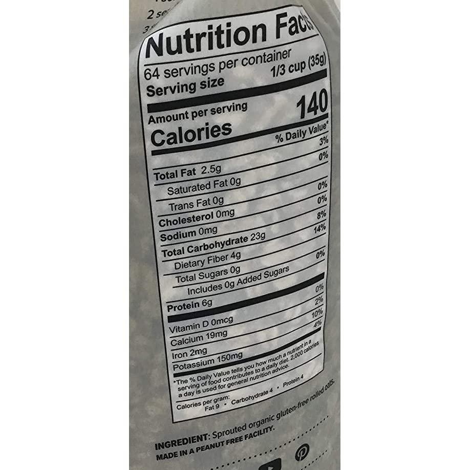 One Degree Gluten Free Sprouted Rolled Oats 5 lbs. - Image 2