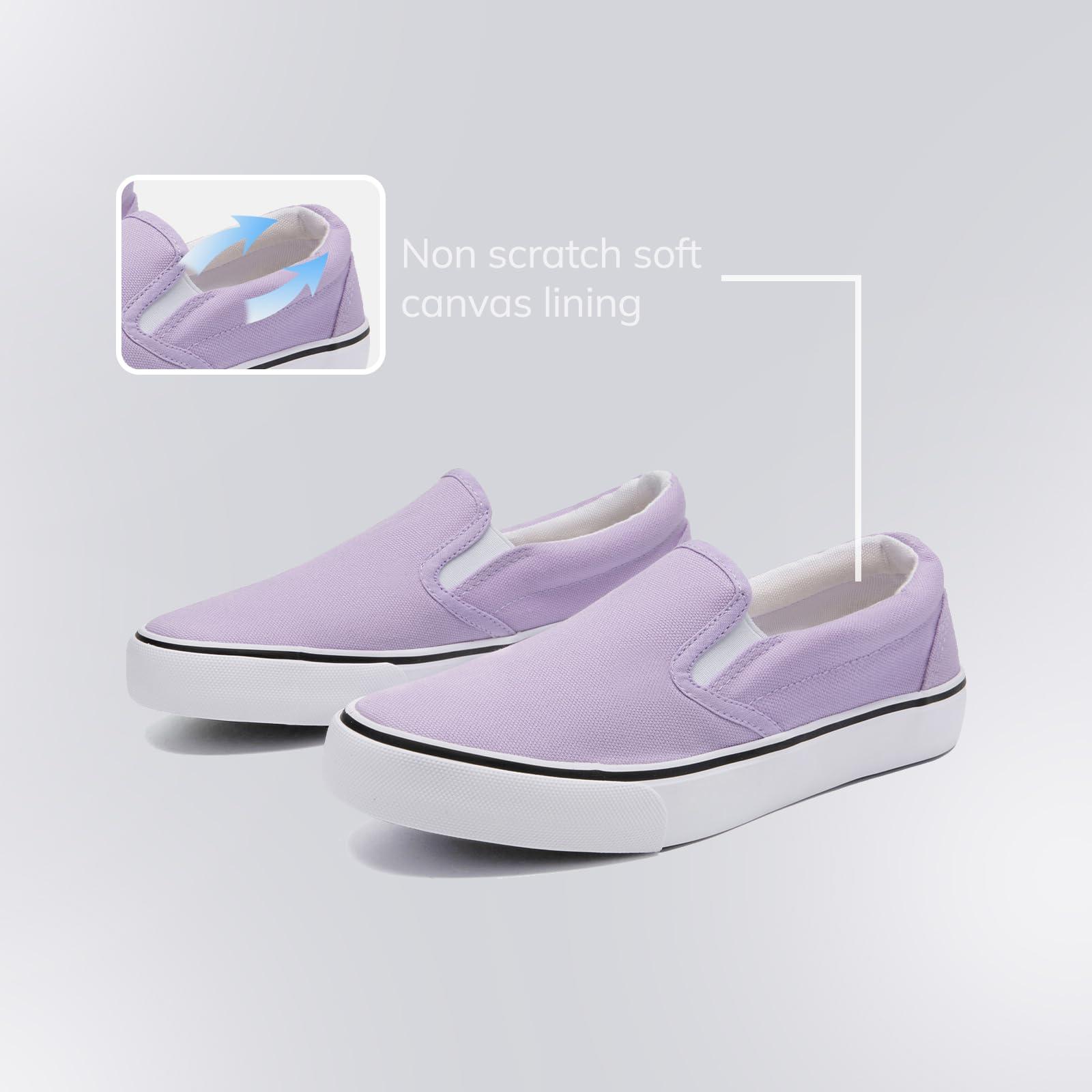 Low-Top Slip Ons Women's Fashion Sneakers Casual Canvas Sneakers for Women Comfortable Flats Breathable Padded Insole Slip on Sneakers Women Low Slip on Shoes - Image 4