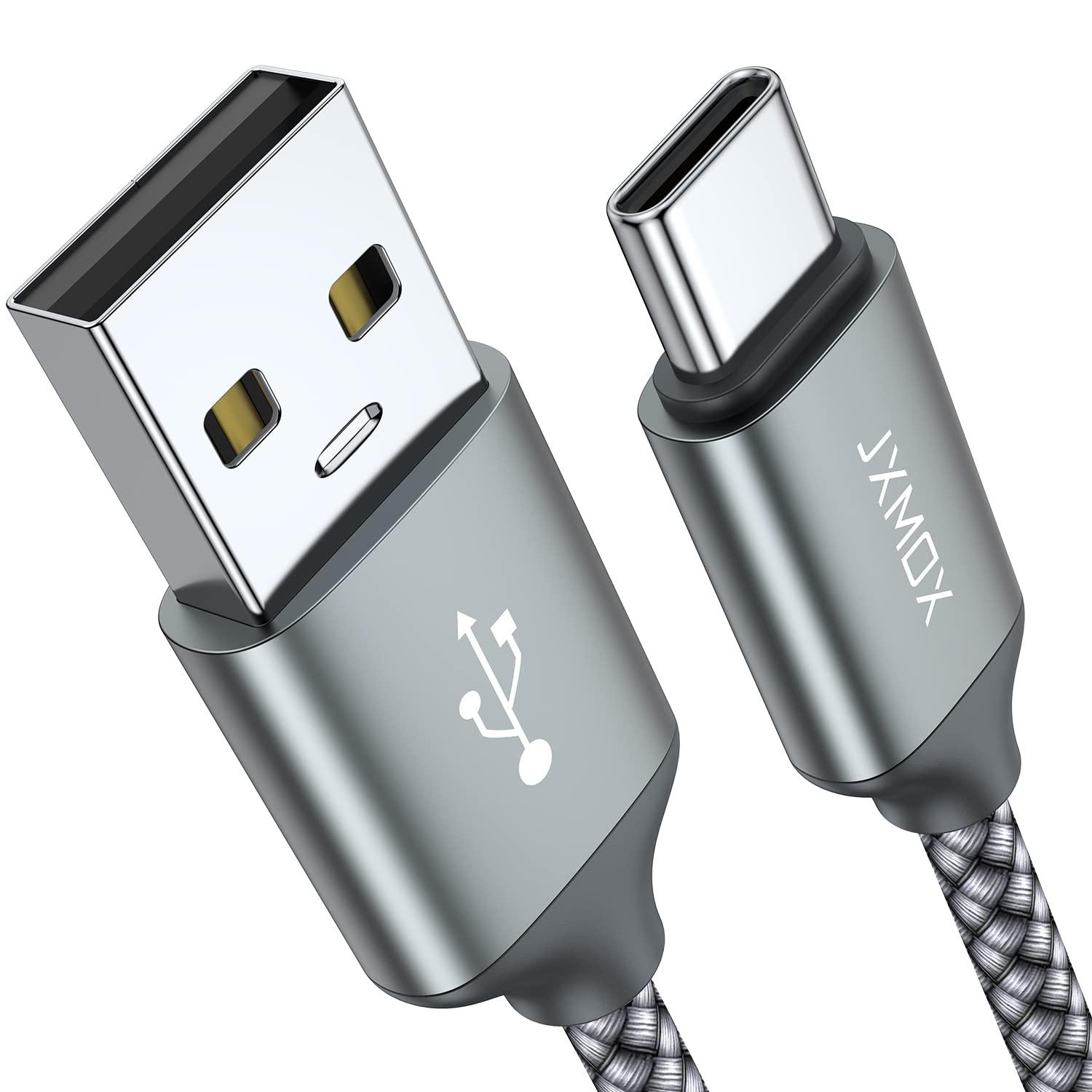 JXMOX USB C Cable,USB A to Type C 3A Fast Charging (10ft 2-Pack) Long Charger Cord Compatible with iPhone 15 16 Pro Max Plus,Samsung Galaxy S20 S10 S9 S8,Note 9 10+,A11 A20 A50 A51 A60 A71,Moto Z2 Z3