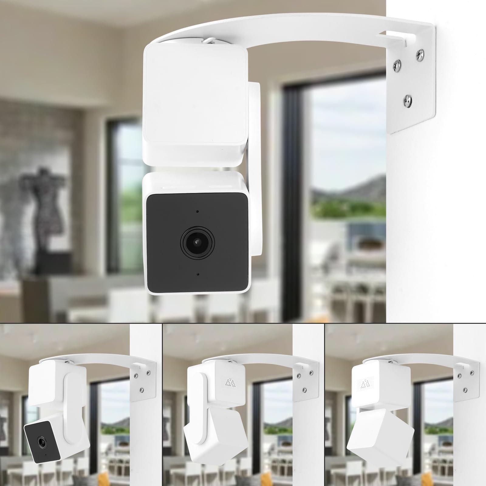 2Pack Corner Camera Wall Mount for Wyze Cam Pan V3/Wyze Cam V4,Maximum Coverage of 270° on Both Sides of The House,Reducing Blind Spots,Extended Corner Wall Mount Bracket for Wyze Cam - Image 3