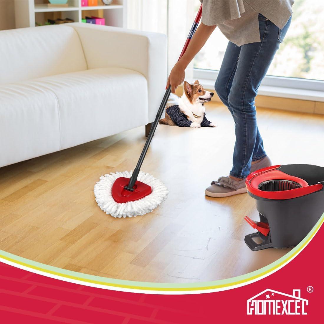 HOMEXCEL Mop Replacement Heads Compatible with O-Cedar EasyWring Spin Mops 3 Pack-Washable Microfiber Spin Head Refills-Easy Cleaning Mop Head Replacement - Image 2