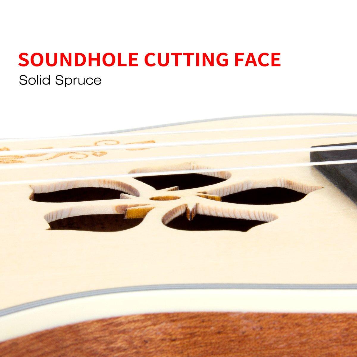 Concert Ukulele,Kmise Ukelele 23 Inch Solid Spruce Ukalalee with Bag and Digital Tuner for Beginners Adults - Image 5