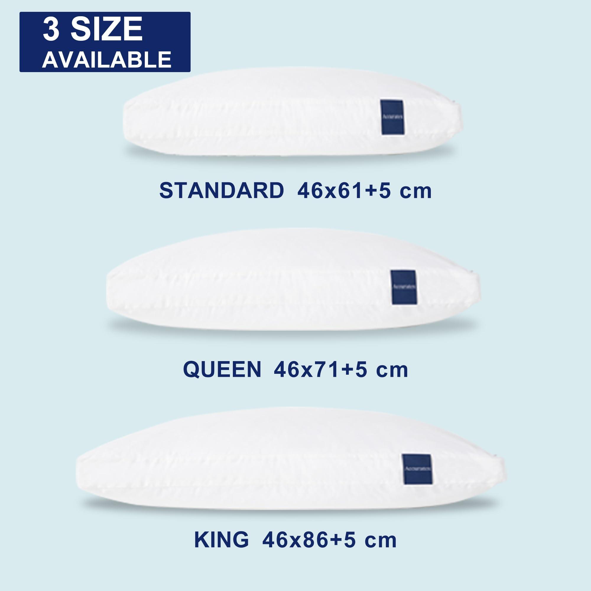 ACCURATEX Pillows King Size Set of 2, Hybrid Shredded Memory Foam Pillow[Adjustable Loft], Fluffy Down Alternative Fill Removable Cotton Cover, Firm Supportive Pillow for Side Back Sleepers - Image 6