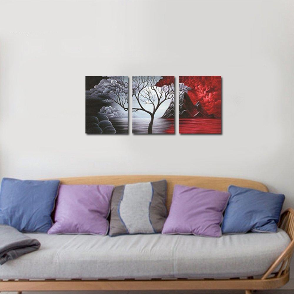 Wieco Art The Cloud Tree 3 Panels Modern Giclee Canvas Prints Artwork Abstract Seascape Paintings Reproduction Sea Beach Pictures Printed on Canvas Wall Art for Home Decorations Wall Decor - Image 7