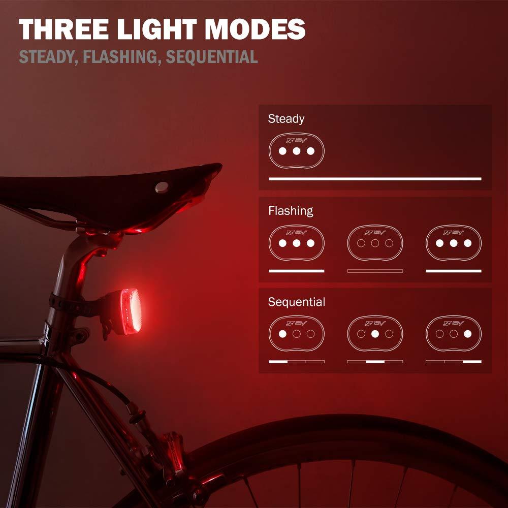 BV Bike Lights, Super Bright with 5 LED Bike Headlight & 3 LED Rear, Bike Lights for Night Riding with Quick-Release, Waterproof Bicycle Light Set, Bike Accessories, Bicycle Accessories, Flashlight - Image 5