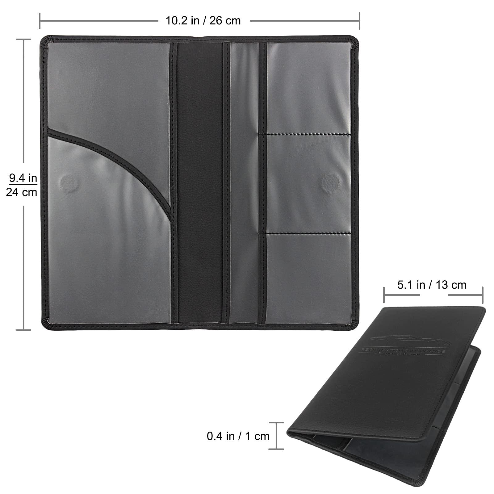 LumiMokki Premium Car Registration & Insurance Card Holder with Magnetic Shut, Vehicle Glove Box Car Organizer - For Documents, Cards, License (Black) - Image 2