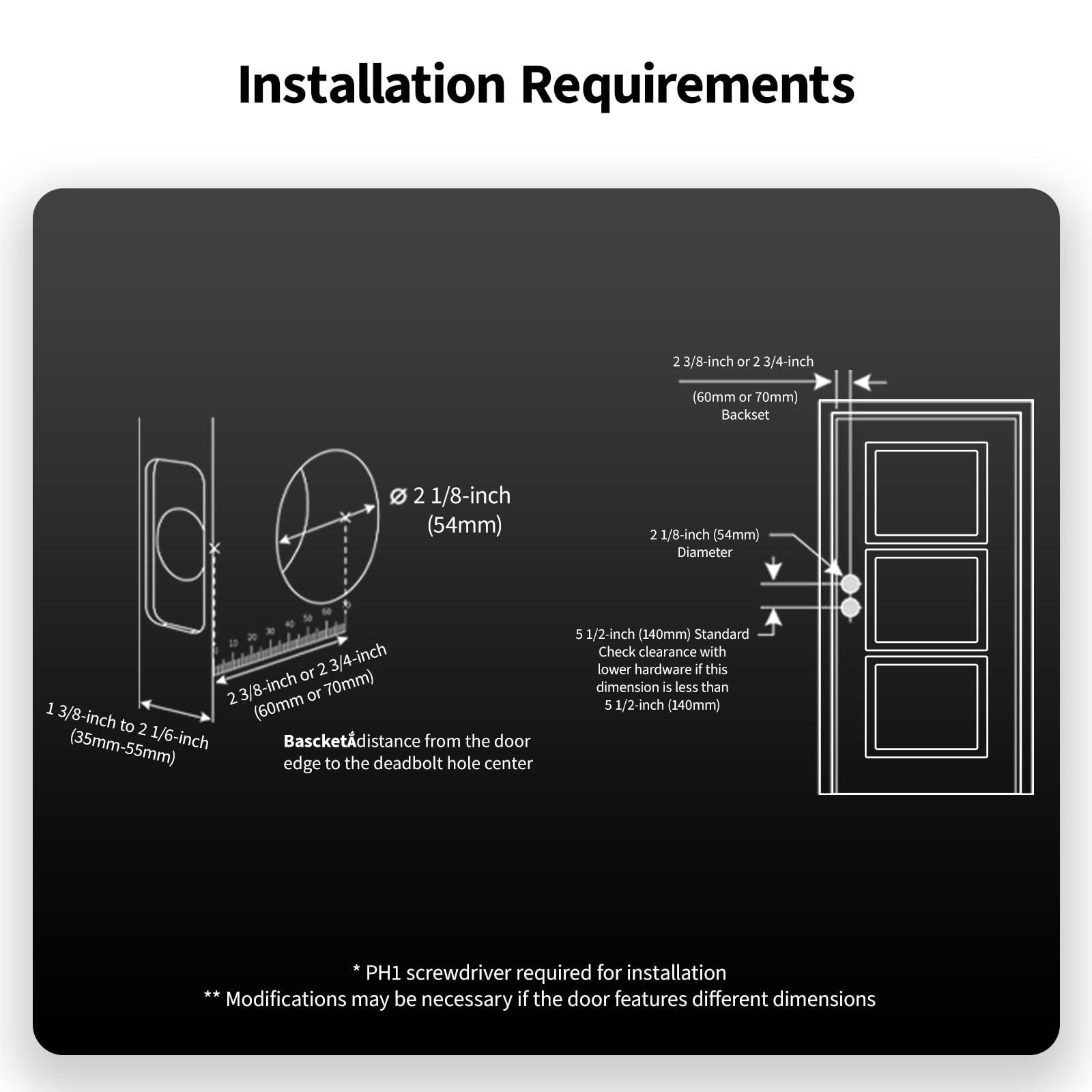 Aqara Smart Lock U50, Keyless Entry Door Lock with Apple Home Key, Bluetooth Deadbolt Lock, App Remote Control, Supports Apple HomeKit, Matter, Google Home, Alexa, IFTTT, Black - Image 6