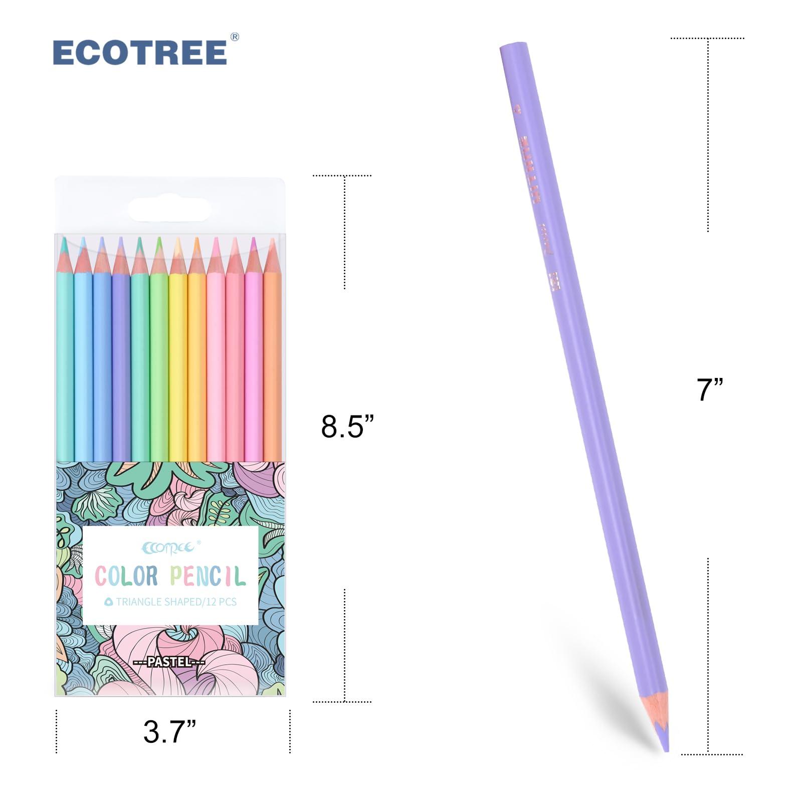 ECOTREE Macaron Colored Pencils, soften wood, Pastel coloring for adult and kids, Art Supplies for Kids, School Supplies, Pack of 12 - Image 3