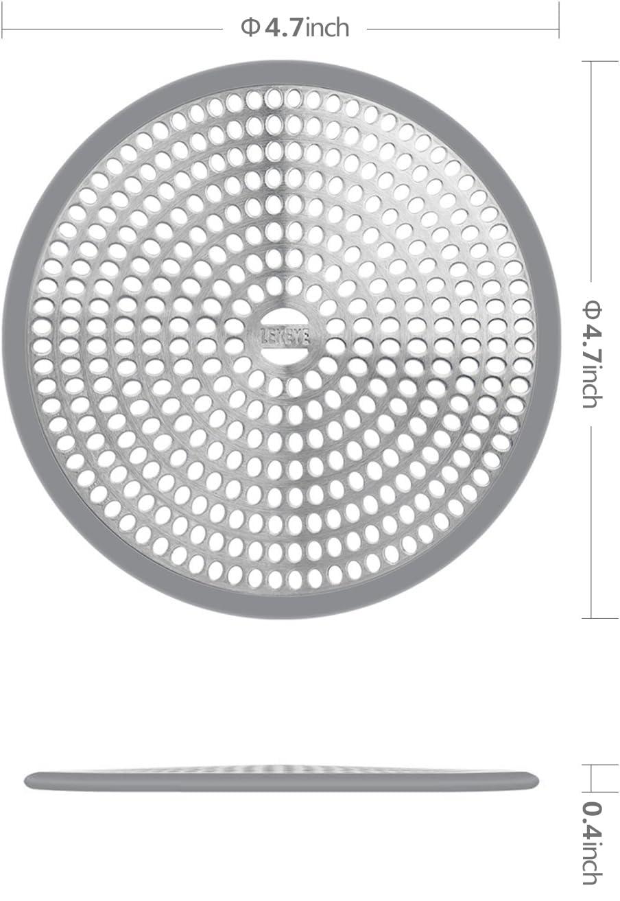 LEKEYE Shower Drain Hair Catcher/Strainer/Stainless Steel and Silicone - Image 2