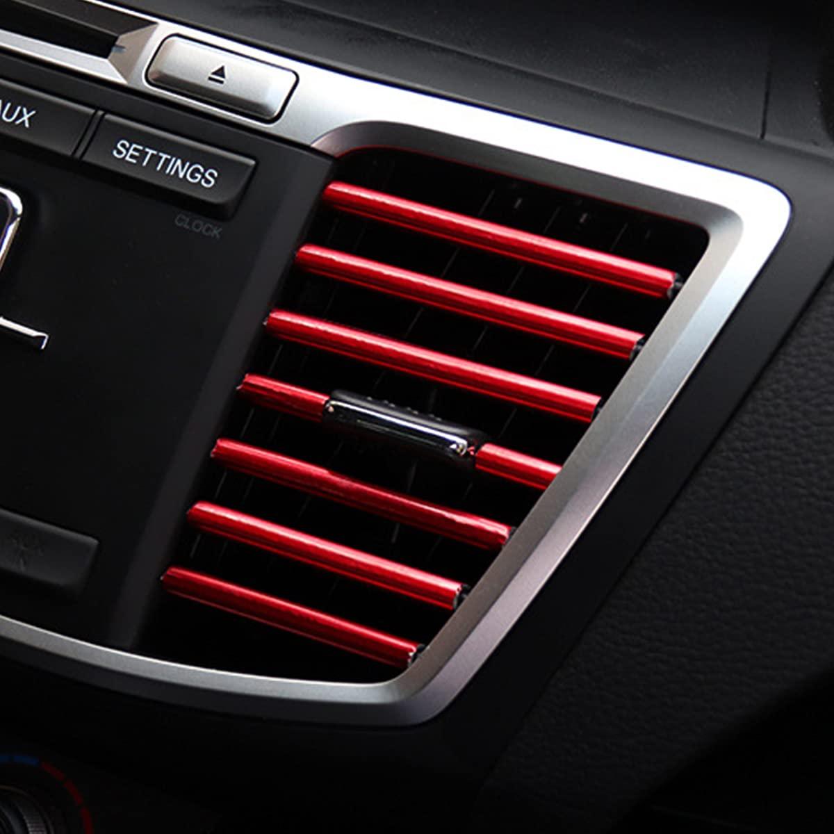 20 Pieces Car Air Conditioner Decoration Strip for Vent Outlet, Universal Waterproof Bendable Air Vent Outlet Trim Decoration, Suitable for Most Air Vent Outlet, Car Interior Accessories (Red) - Image 7