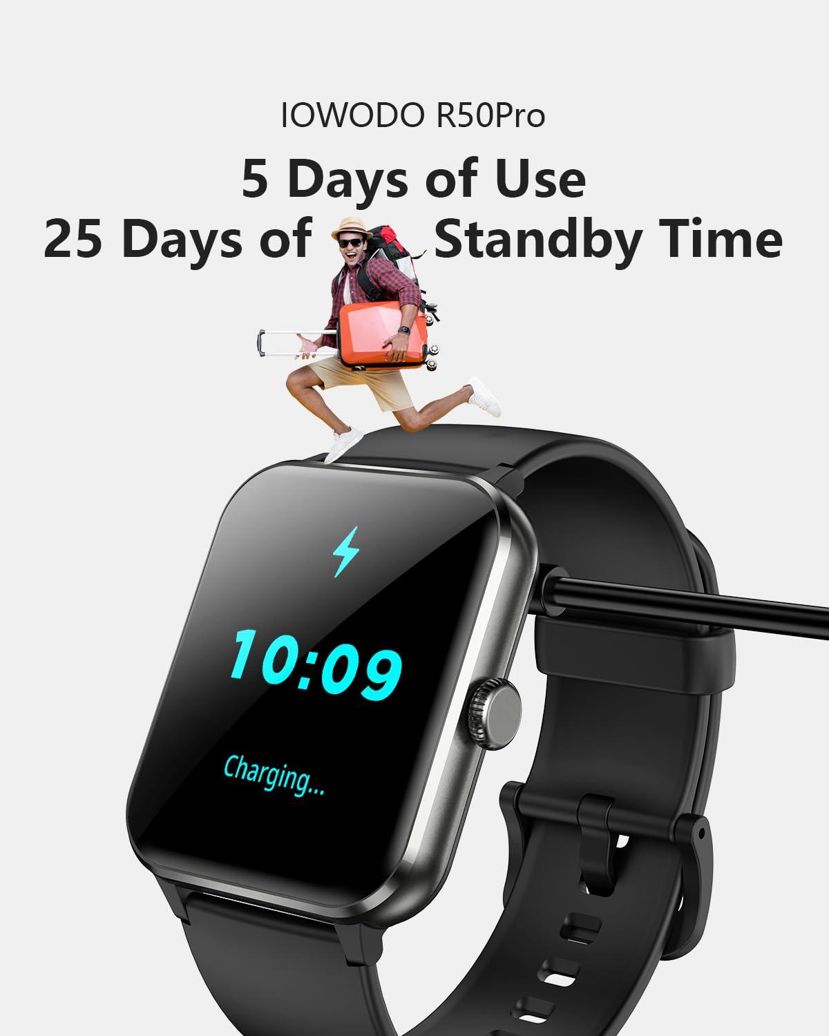 Smart Watch,1.85'' HD Smartwatch for Men Women(Answer/Make Call), Fitness Watch with Heart Rate/Sleep/Spo2/IP68 Waterproof/100+ Sports Modes, Pedometer, Activity Tracker for Android & iOS (2 Straps) - Image 6