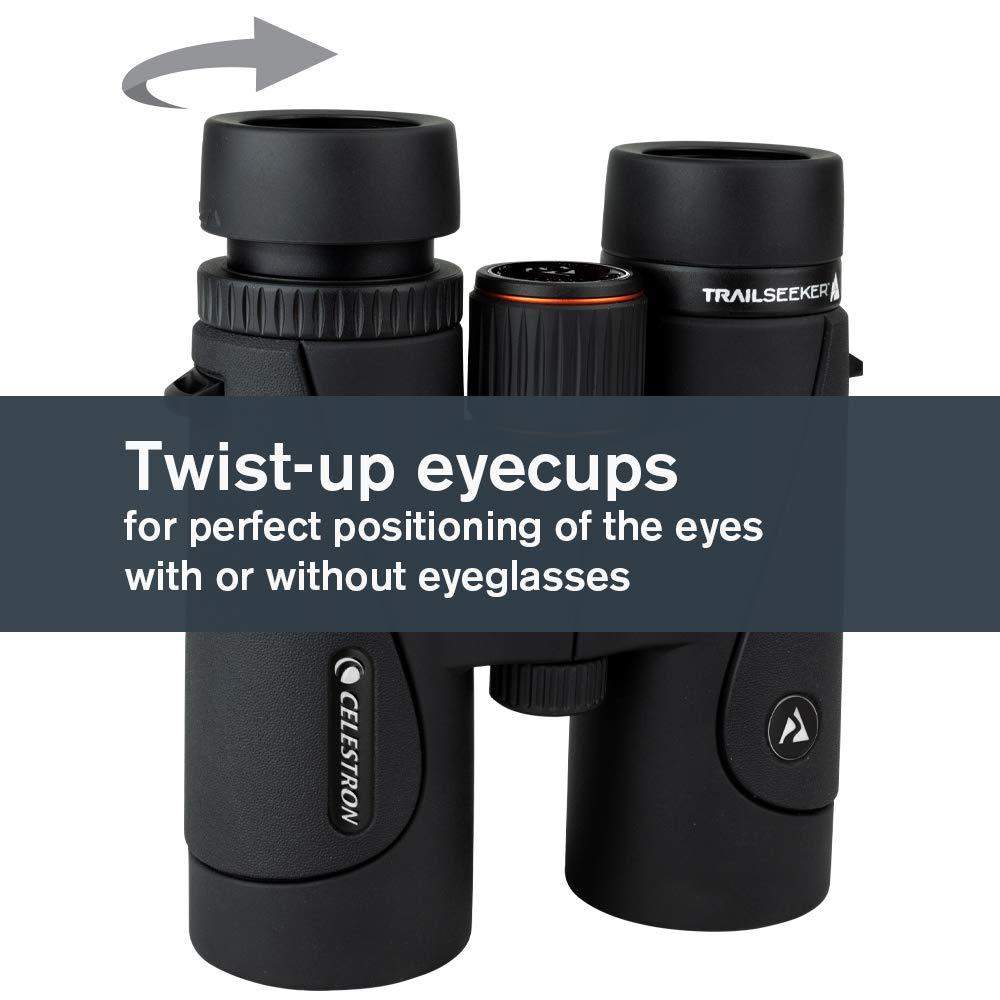 Celestron 71401 TrailSeeker ED 8 x 32 Roof Prism Binocular, Fully Broadband Multi-Coated Lens, BaK-4 Prism Glass, Black - Image 5