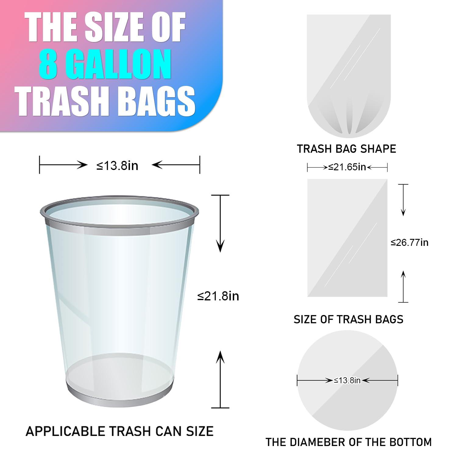 T.FORING 8 Gallon Trash Bags Colored - 150 Count Medium Garbage Bags Unscented, 30 Liter Thick Trash Can Liners, Plastic Wastebasket Liners for Home Kitchen Bathroom - Image 2