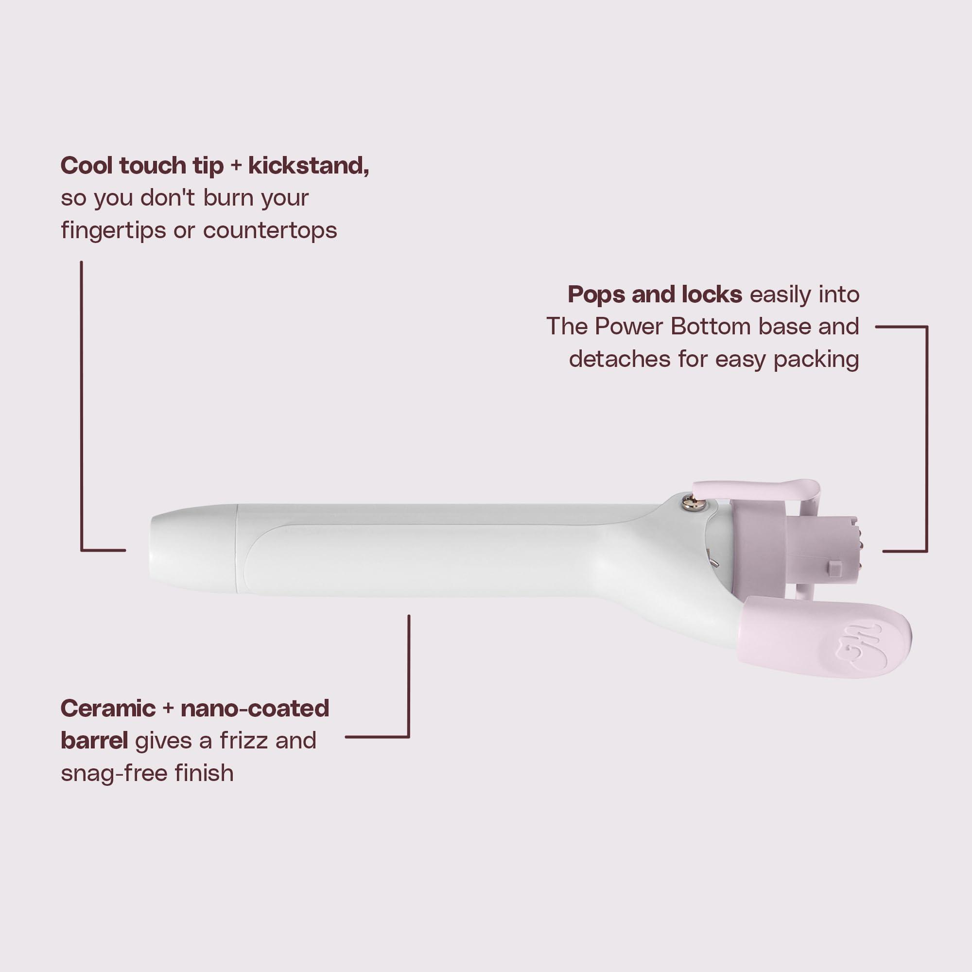 Mane The Power Curl Collection Hair Kit - 1.25" Curling Wand Styling Attachment + 1" Curling Iron Styling Attachment + Power Bottom Base - Designed with Dual Voltage for Travel (3 Count) - Image 7