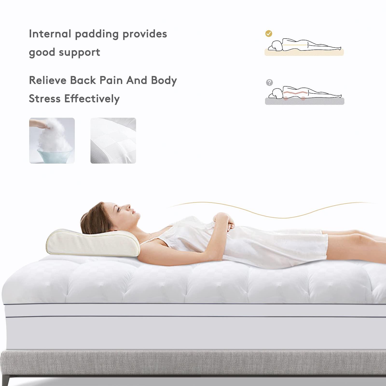 SameBed Mattress Topper Queen,Extra Thick Mattress Pad Cover for Back Pain,Cooling Mattress Protector with 8-21 Inch Deep Pocket,Overfilled Down Alternative Filling - Image 6