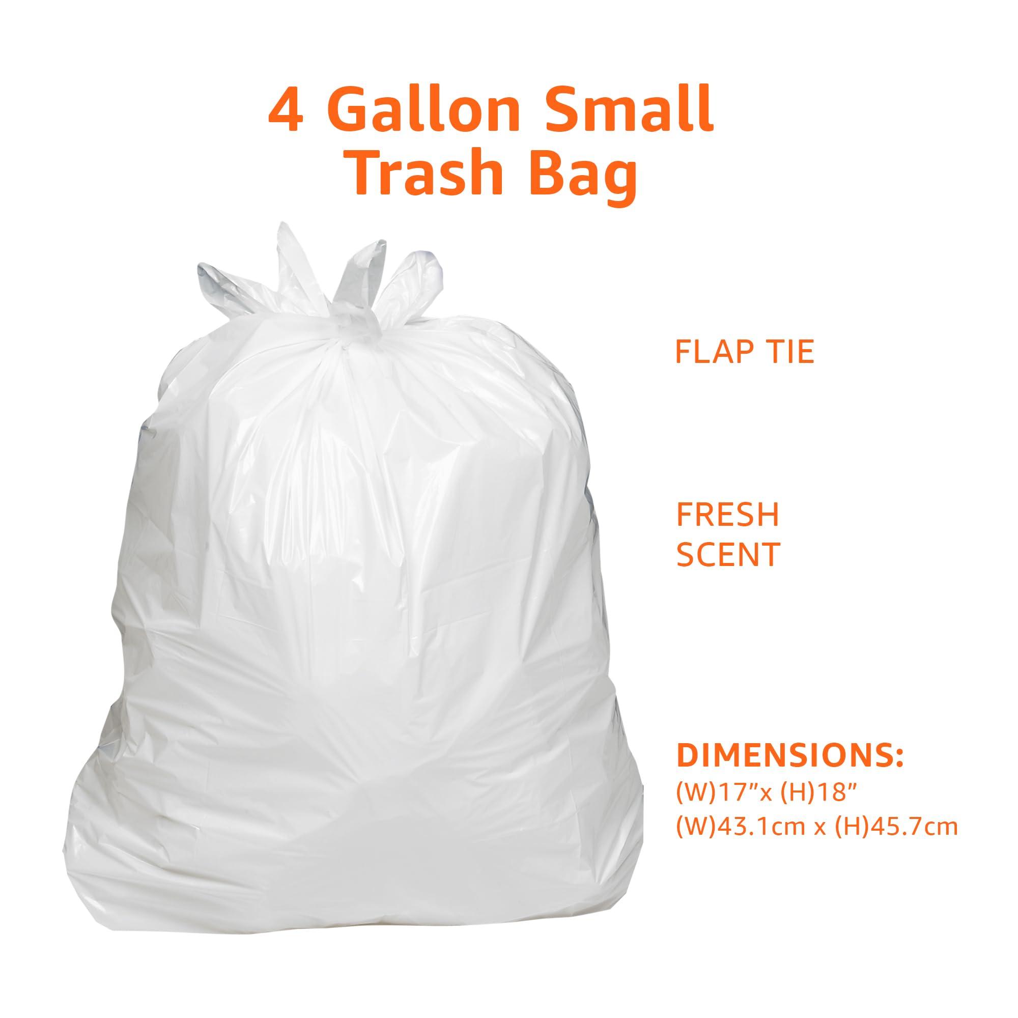 Amazon Basics 4 Gallon Trash Bags, Flap Ties, Fresh Scent, 80 Count, Pack of 1 - Image 3