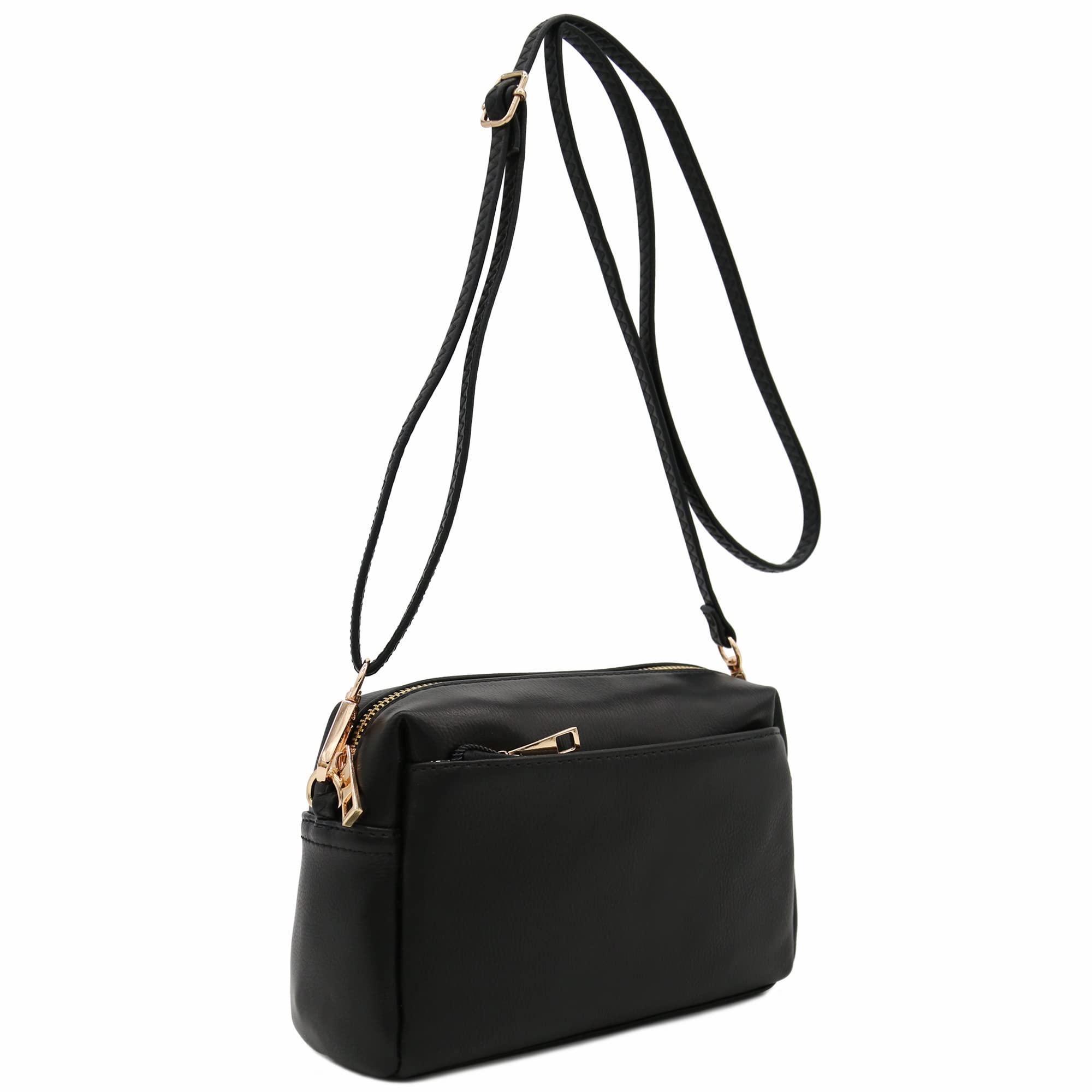 FashionPuzzle Triple Zip Small Crossbody Bag - Image 2