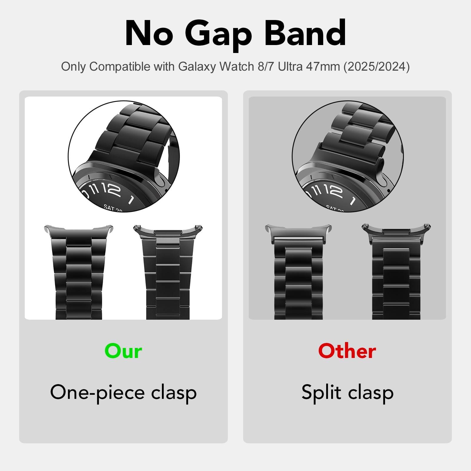 Band Compatible with Samsung Galaxy Watch Ultra 47mm(2025/2024),Metal Stainless Steel Bands Strap Men Women,NOT for Galaxy Watch 8 7 6 5 4 Band 40mm 44mm 45mm/Watch 8 6 4 Classic 42mm 46mm 43mm 47mm - Image 2