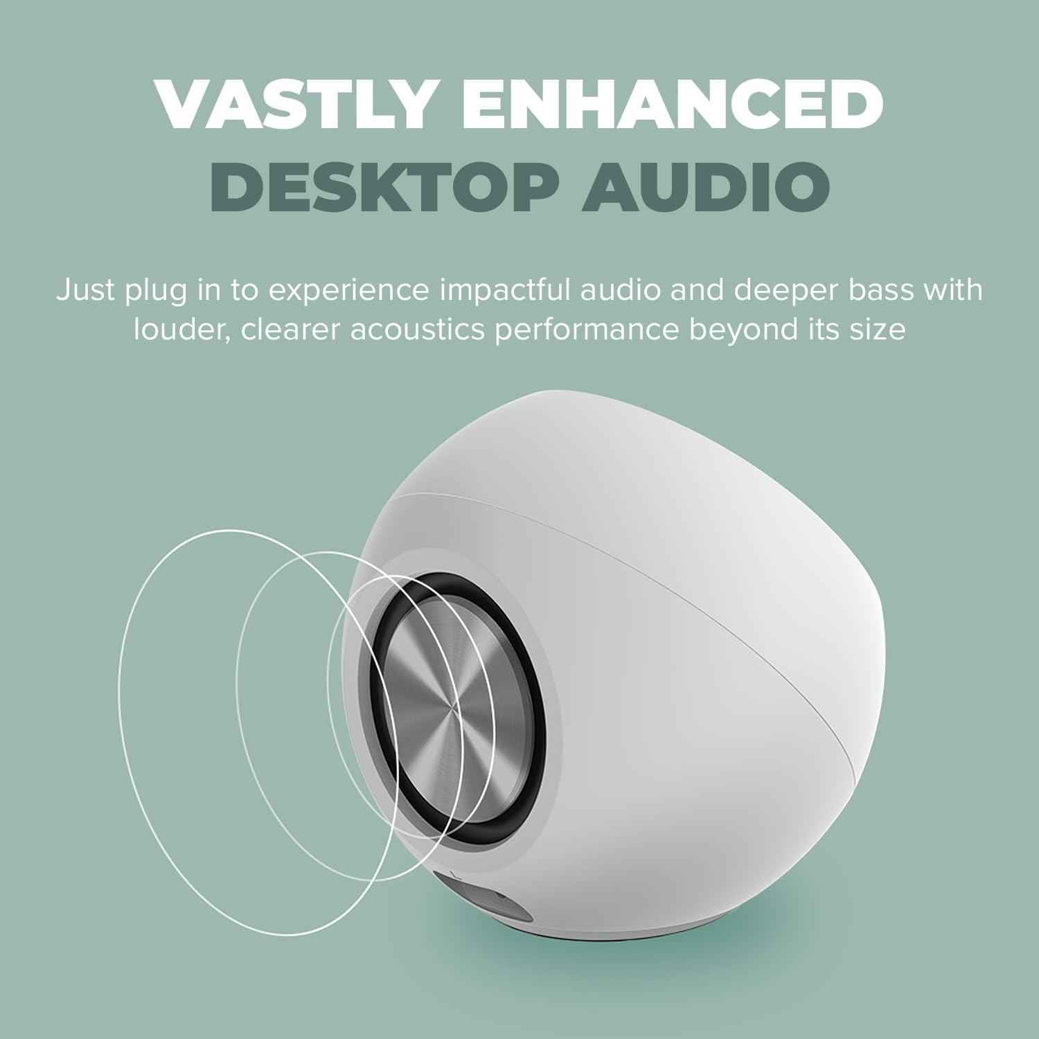 Creative Pebble Pro (Dark Green) Minimalist 2.0 USB-C Computer Speakers with Bluetooth 5.3 and Customizable RGB Lighting, Clear Dialog and BassFlex Tech, USB Audio, Headset Port, for PC and Mac - Image 3