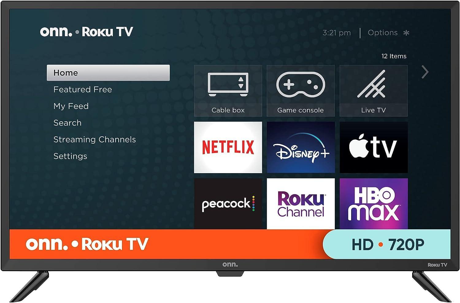 ONN 32-inch LED Roku Smart TV Flat Screen TV, Wi-Fi Connectivity, Mobile App, Compatible with Apple Home Kit, Alexa and Google Assistant, Free Wall Mount, Renewed - Image 2