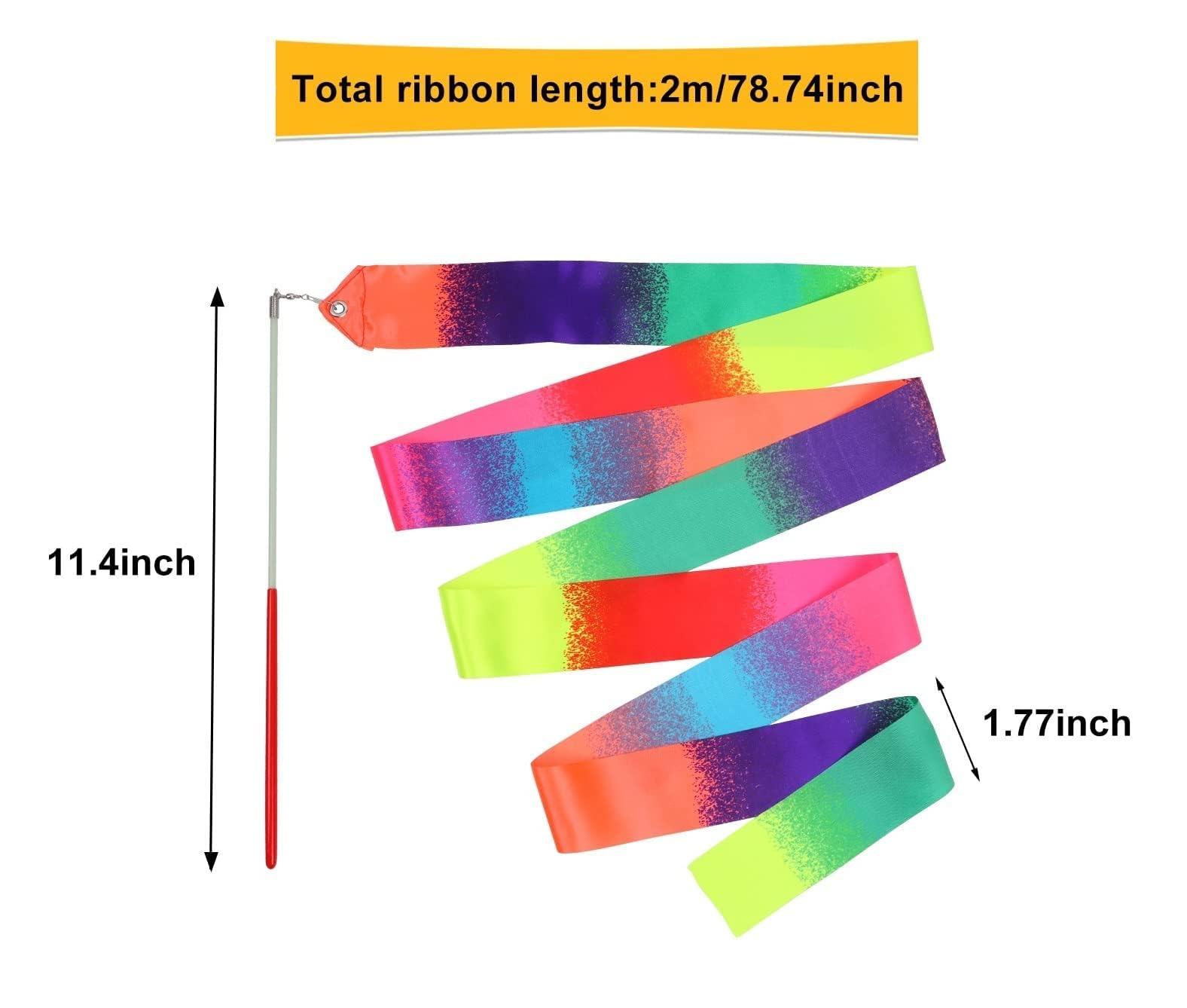dervea 20 Pack Ribbon Dancing Wands Party Favors for Kids, Rainbow Birthday Decorations, Princess Party Supplies, Girls Party Games, Gymnastics Goody Bag Stuffers (Rainbow) - Image 3