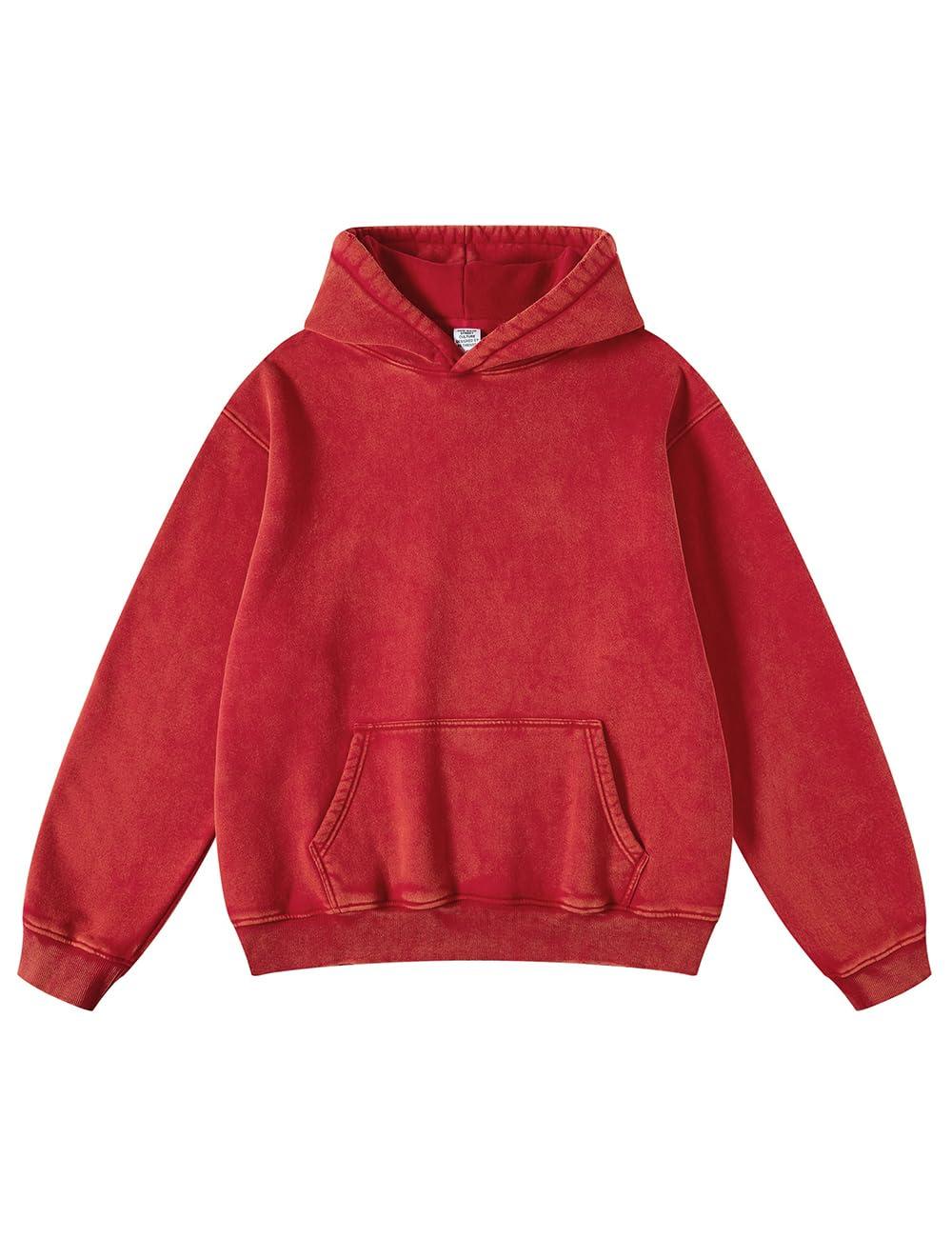 FAIABLE Womens Oversized Vintage Acid Wash Cotton Fleece Hoodie for Women