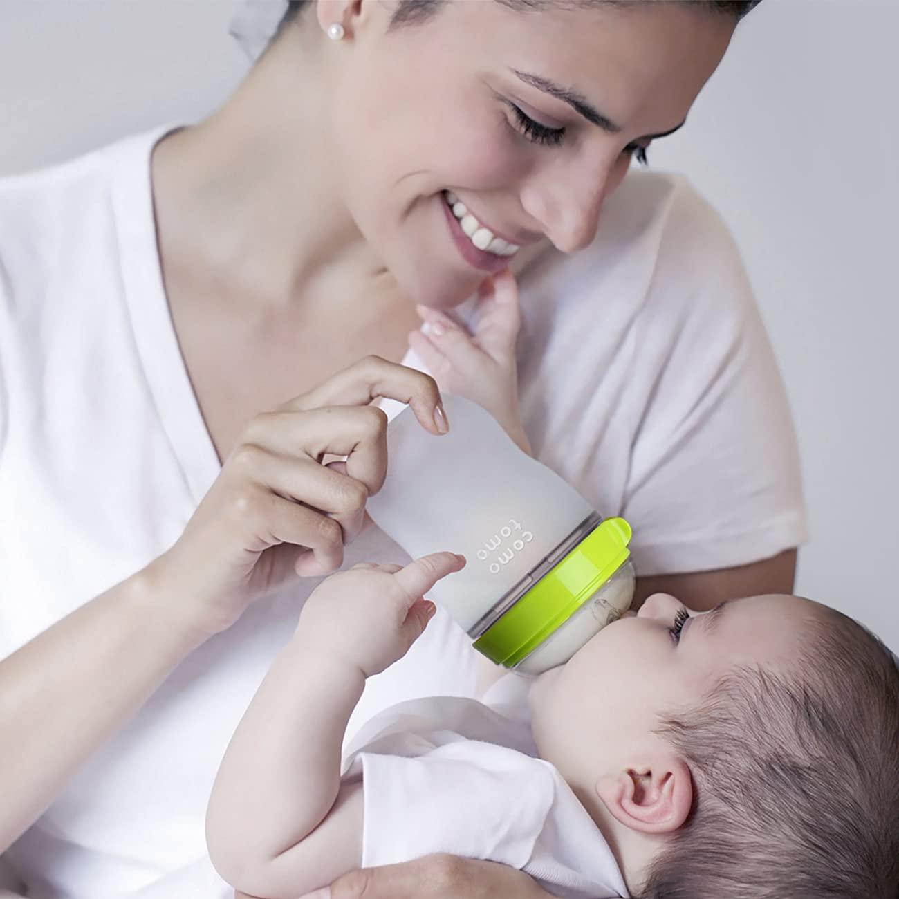 Comotomo Baby Bottle Double Pack, Green, 8oz - Image 2