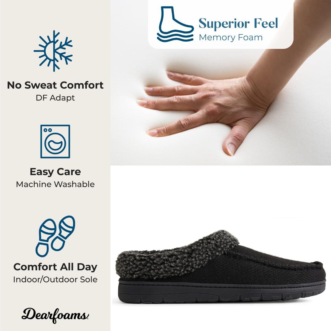 Dearfoams Mens Indoor/Outdoor Breathable Memory Foam Brendan Clog House Shoe Slipper with Wide Widths - Image 5