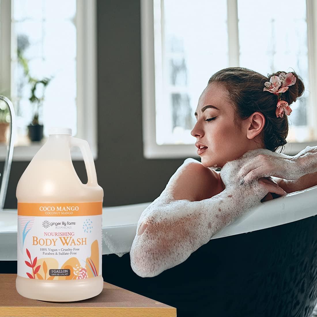 Ginger Lily Farms Botanicals Nourishing Body Wash, Coco Mango, 100% Vegan & Cruelty-Free, Coconut Mango Scent, 1 Gallon (128 fl oz) Refill - Image 7