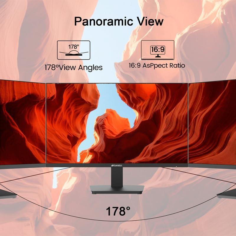 SANSUI Monitor 24 Inch 100Hz PC Monitor, HDMI VGA Ports VESA Mount, FHD Computer Monitor Ultra-Slim Ergonomic Tilt Eye Care for Home Office (ES-24F2, HDMI Cable Included) - Image 7