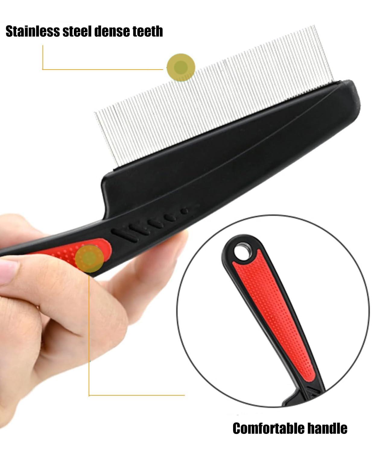 Dandruff Comb Fine Tooth Scalp Detox Comb Lice for Women, Men & Kids Stainless Steel Scalp Detoxing, Sweep & Massage Hair Brush Tool for Hair Care (Brown 2pc) - Image 5