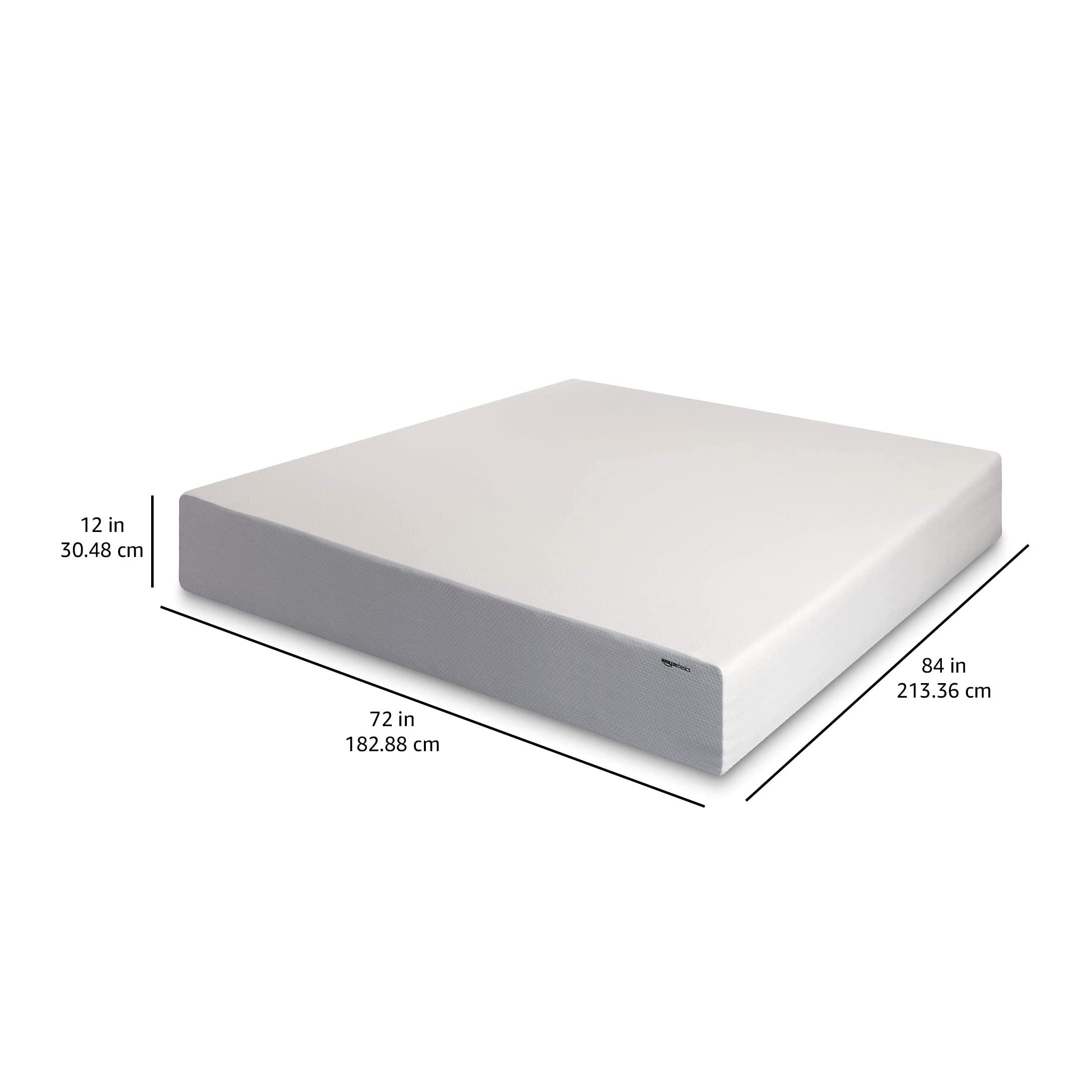 Amazon Basics Memory Foam Mattress, Medium Firm, 12 Inch, California King, White/Grey - Image 11