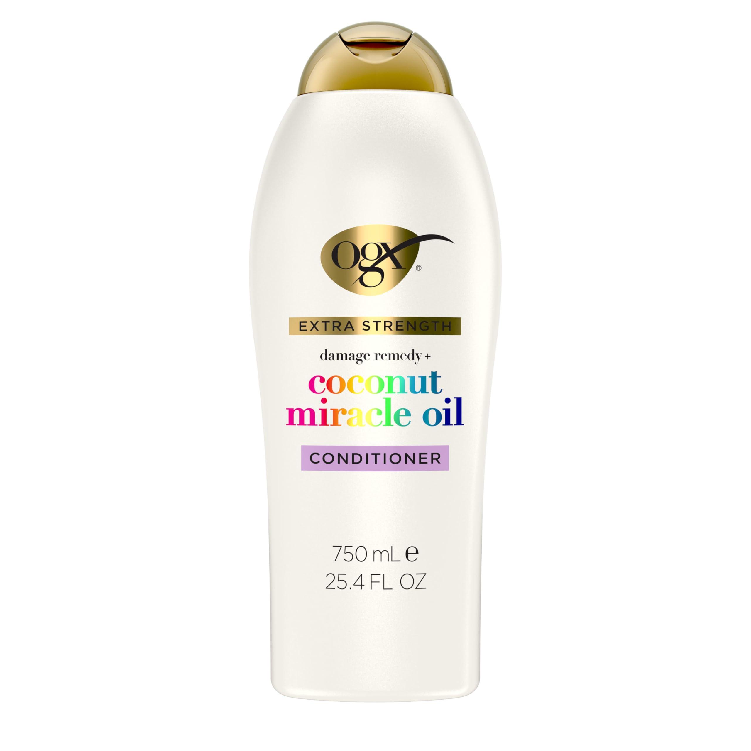 OGX Extra Strength Damage Remedy + Coconut Miracle Oil Conditioner for Dry, Frizzy or Coarse Hair, Hydrating & Flyaway Taming Conditioner, Paraben-Free, Sulfate-Free Surfactants, 25.4 Fl Oz - Image 1