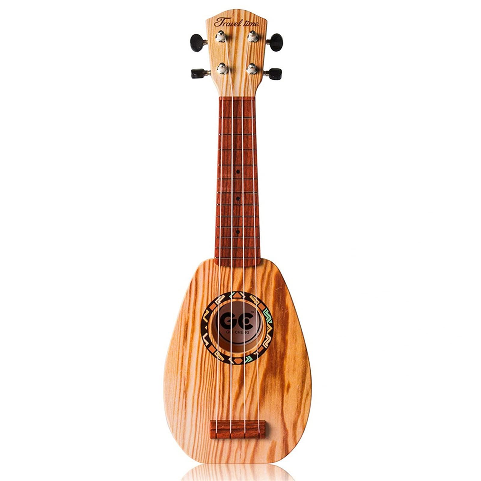 YOLOPARK 17" Kids Toy Guitar for Girls Boys, Mini Toddler Ukulele Guitar with 4 Strings Keep Tones Can Play for 3, 4, 5, 6 7 Year Old Kids Musical Instruments Educational Toys for Beginner (Wood)
