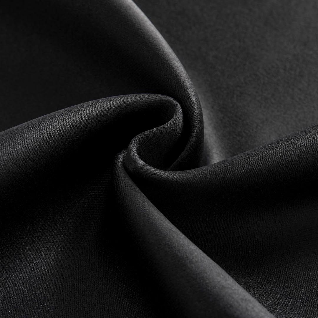 Joydeco Black Blackout Curtains 84 Inch Length 2 Panels Set, Thermal Insulated Privacy Curtains for Bedroom, Room Darkening Drapes for Living Room Window (W52 x L84 Inch, Black) - Image 6