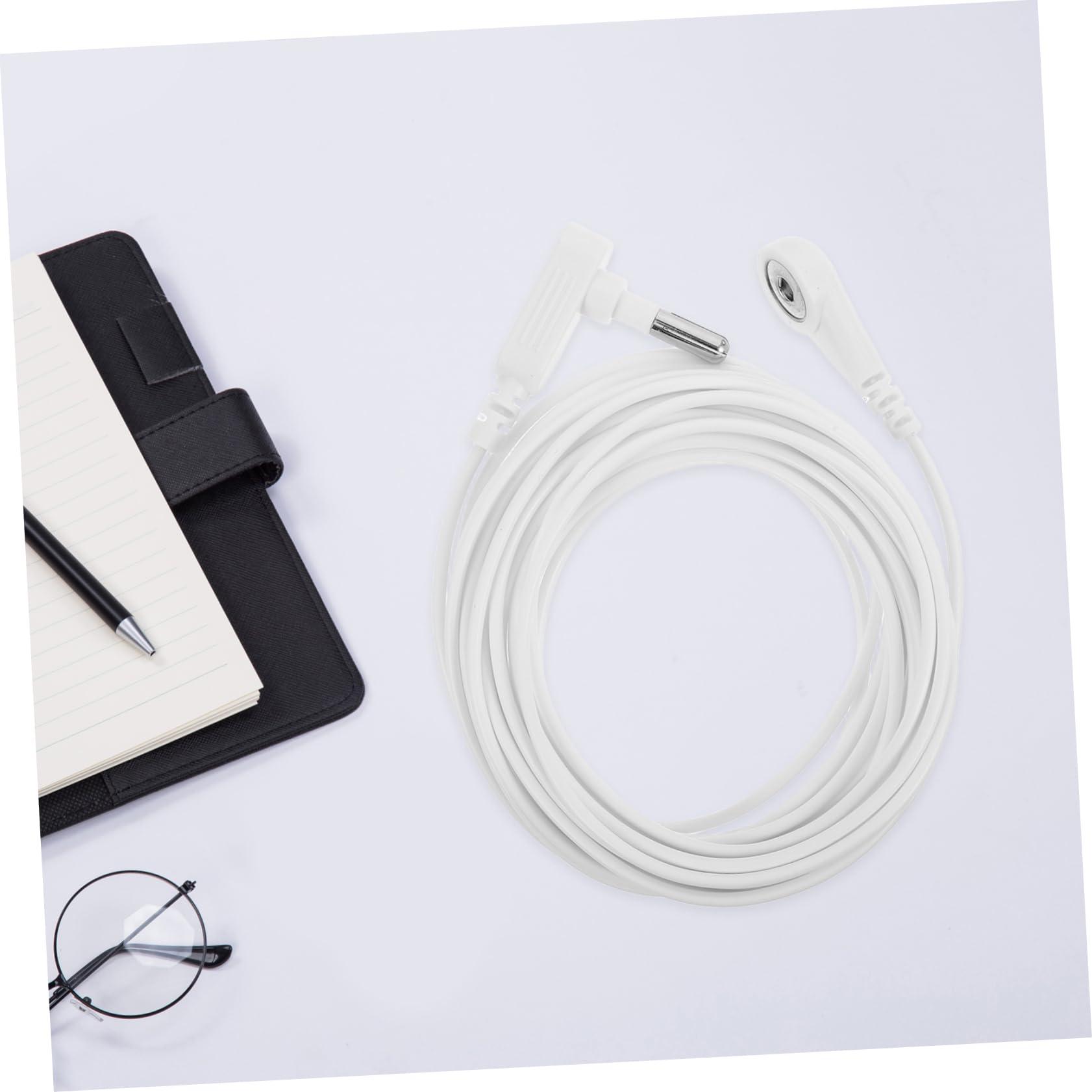 Garneck Ground Wire Accessories Simple Connector Table Pad Grounding Wire Cable Accessories Anti-Static Grounding Wire Power Cord Connector Mouse Pad Grounding Wire Plastic White - Image 5