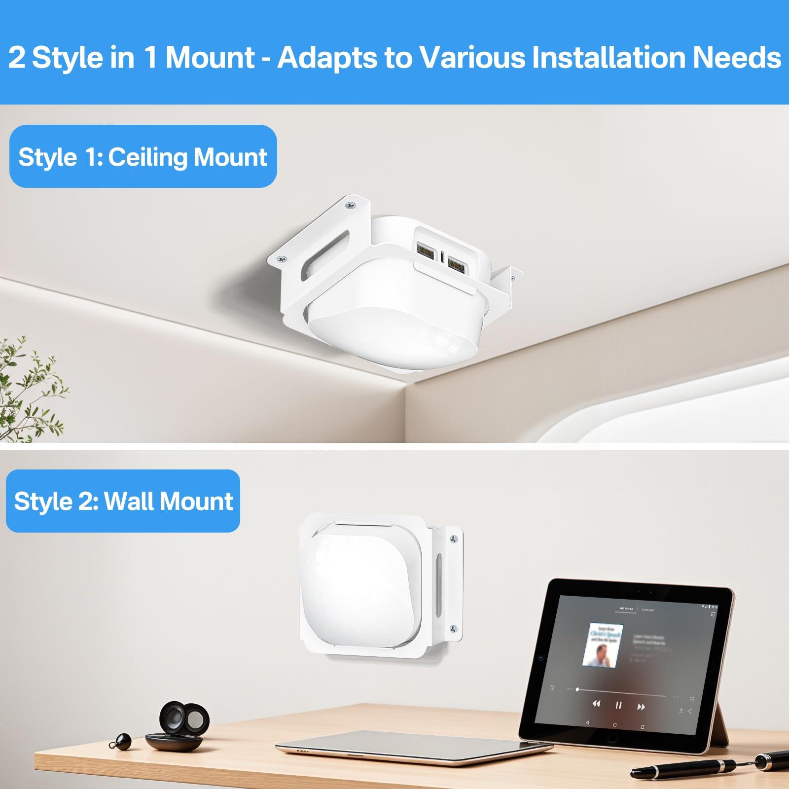 2 in 1 Metal Ceiling Mount Bracket for eero 6 Plus / eero 6 Ceiling Mount or Wall Mount for eero 6 / eero 6+ Mesh Wi-Fi System with Dual Installation Options for Versatile Use - Image 3