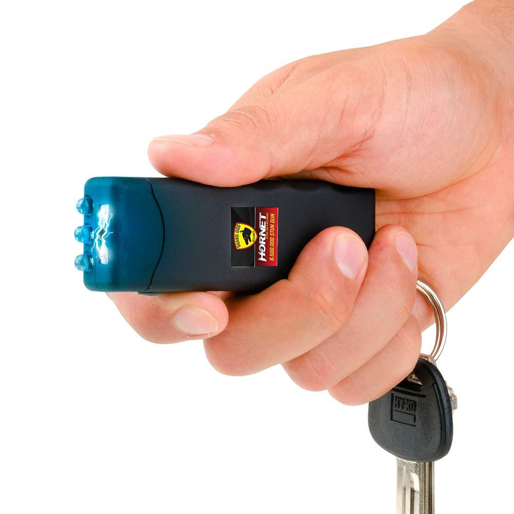 Guard Dog Security Flashlight Stun Gun Self Defense, High Voltage Hornet Mini Stun Gun Keychain, Rechargeable Womens Self Defense, Safety Switch, Powerful Flashlight, Compact Device