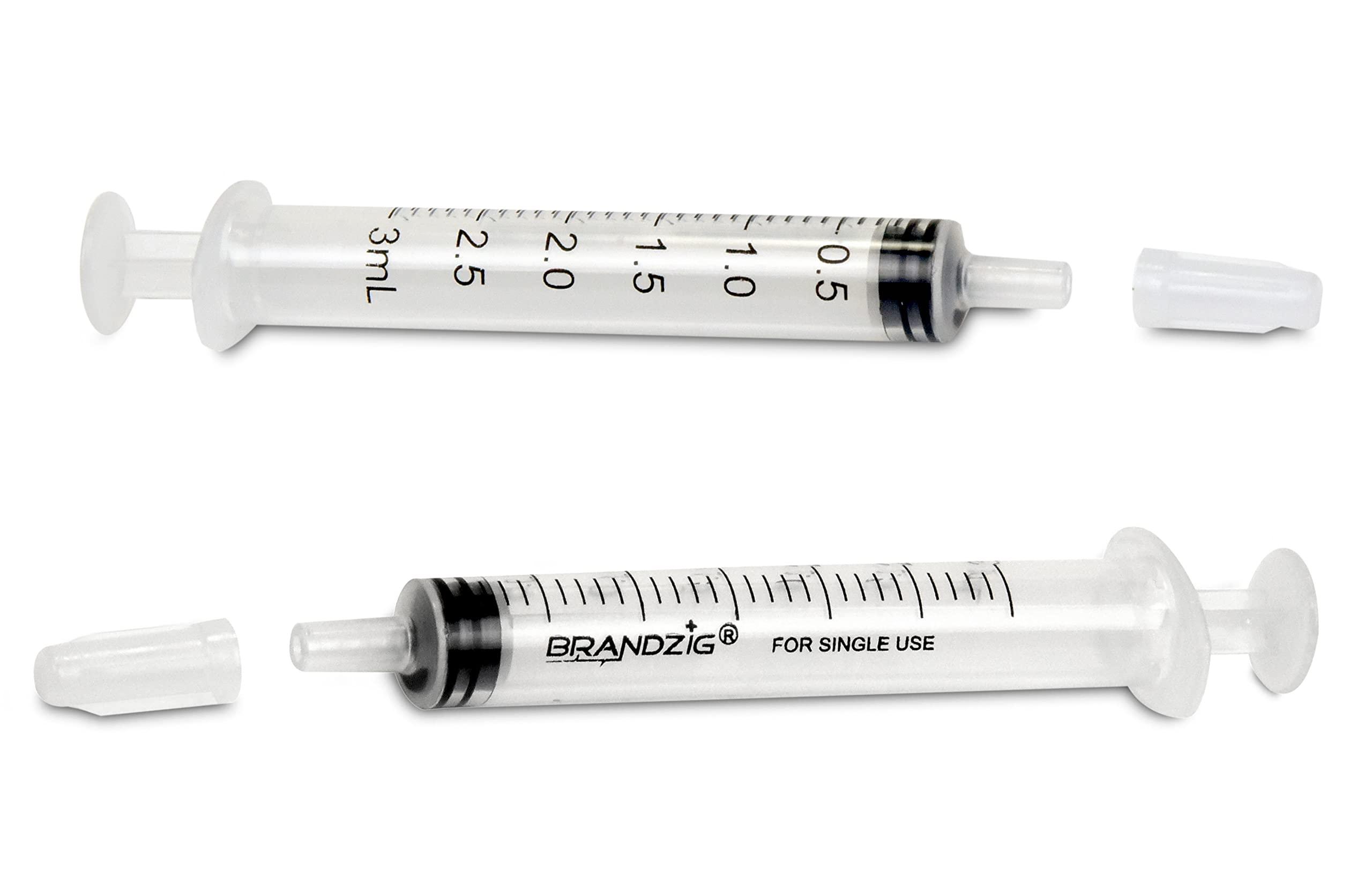 3ml Syringe With Cap (100 Pack) | Oral Dispenser Without Needle, Luer Slip Tip | Individually Wrapped Medicine Dropper For Infants & Pets - Image 2