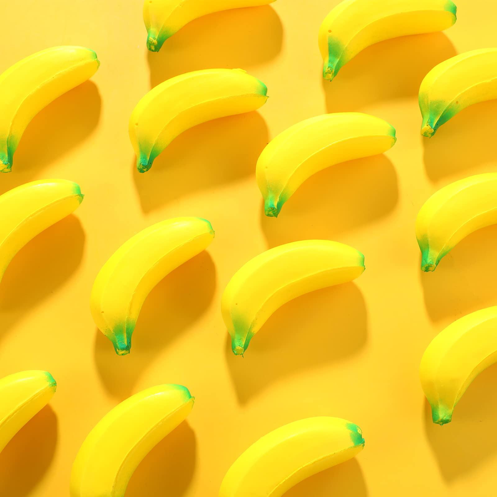 Jerify 100 Pcs Banana Stress Toys Stretchy Banana Fidget Toys Realistic Stretchy Pu Foam Party Favors for Teens and Adults(2.36 Inches) - Image 7