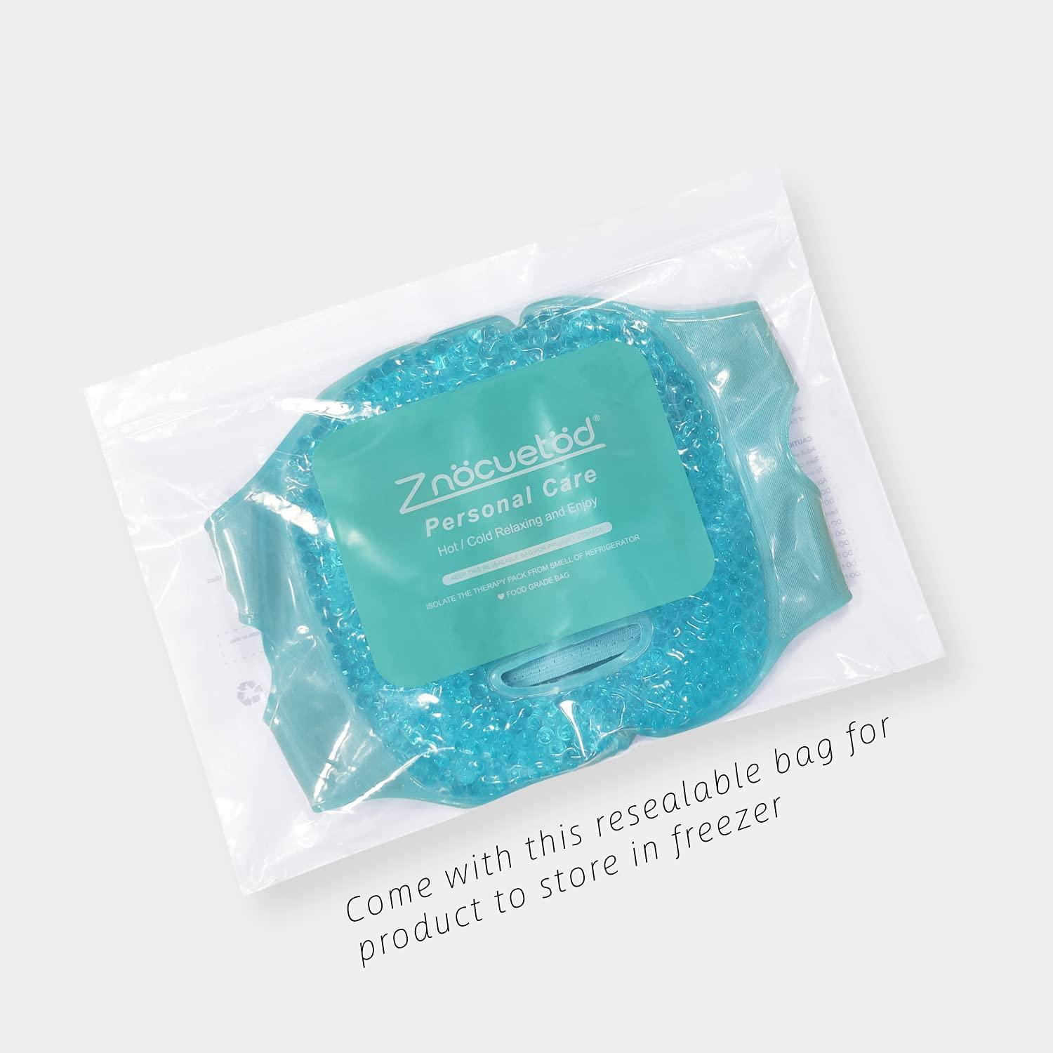 ZNÖCUETÖD Cold Face Eye Mask Ice Pack Reduce Facial Puff, Dark Circles, Gel Beads Hot Heat Cold Compress Pack, Face SPA for Woman Sleeping, Pressure, Headaches, Skin Care, Post Laser Care[Blue] - Image 9