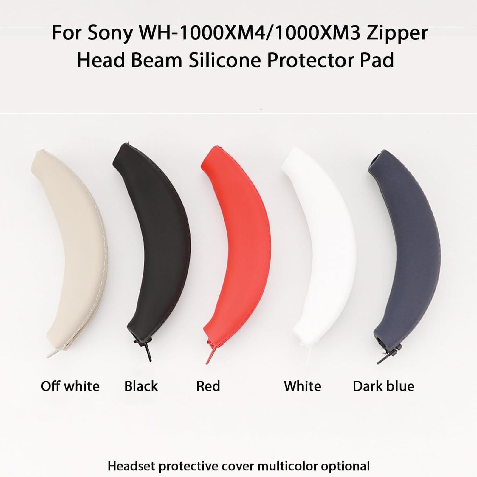Adhiper 3Sets Silicone Sweat Case Cover for Sony WH-1000XM4 WH-1000XM3 Headphones, Silicone XM4 Earpad Cover/Ear Covers/Headband Cover Protector, Sweat Proof Soft Headphone Accessories (Off White) - Image 8