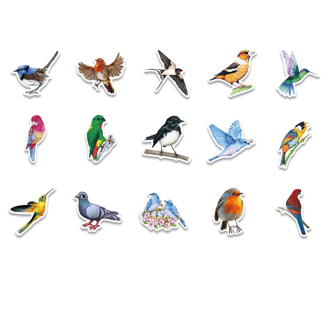 100 PCS Bird Stickers, Vinyl Waterproof Bird Stickers for Water Bottles, Laptop, Notebook, Scrapbook, Luggage, Cell Phone, Skateboard, Helmet - Image 2