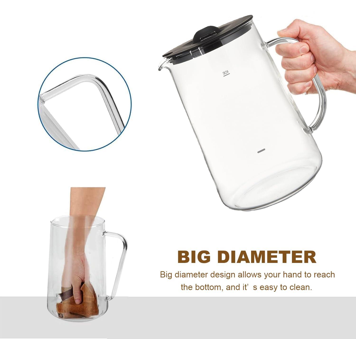 Iced Tea Pitcher With Lid for Litifo Iced Tea & Coffee Maker, 2.5-quart, Glass - Image 4
