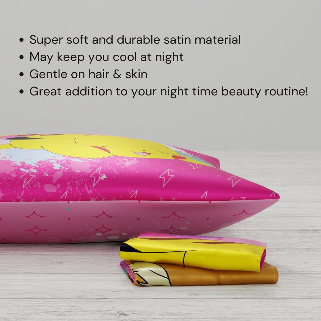 Franco Collectibles Pokemon Girl Anime Beauty Silky Satin Standard Reversible Pillowcase Cover 20x30 for Hair and Skin, (Official Licensed Product) - Image 6