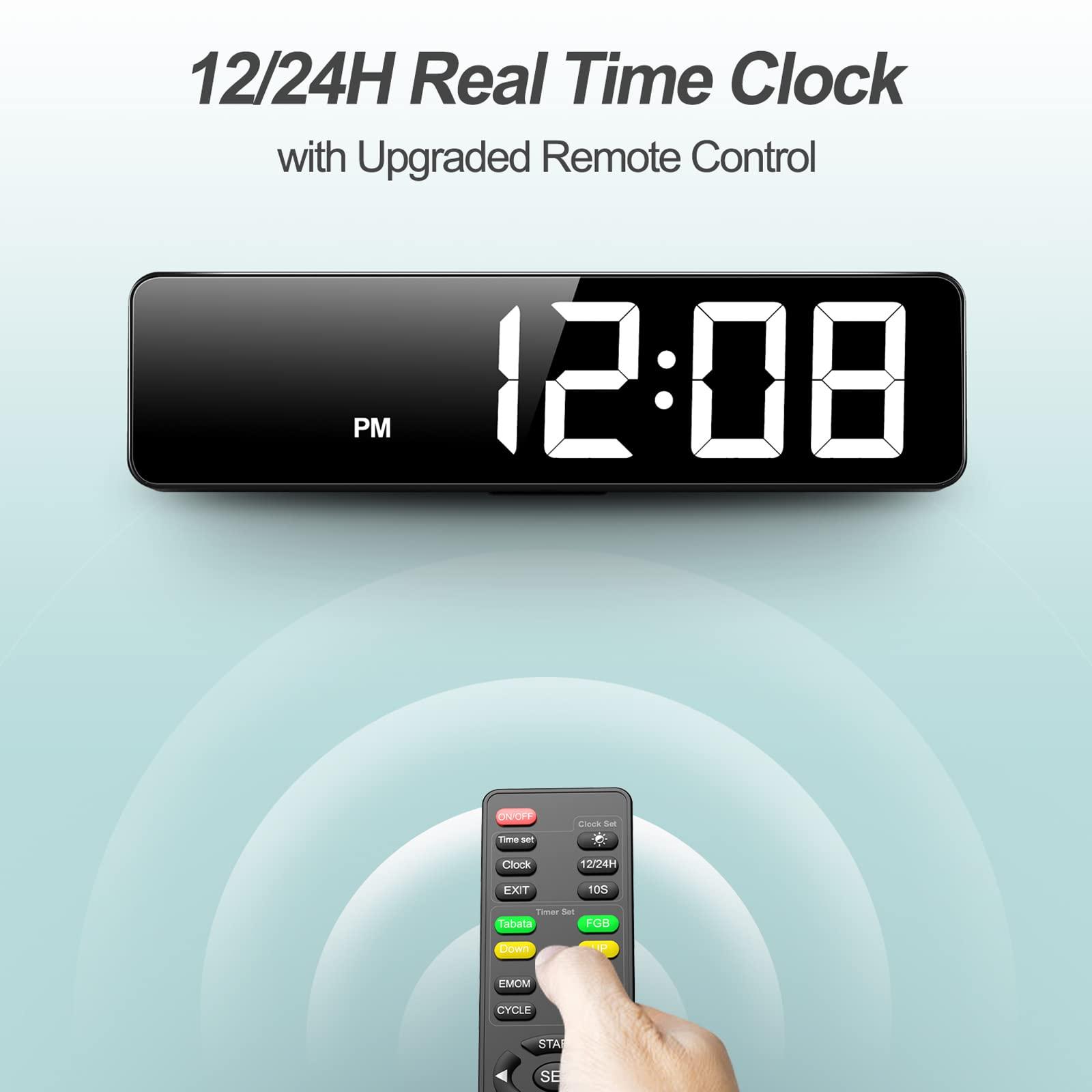 Gym Timer 15" Large LED Display Wall Clock | Interval Workout | Countdown & Up | Stopwatch | 12 Adjustable Volume | 3 Installation Ways | Digital Timer for Fitness Home Garage Gym and Outdoor Sport - Image 7